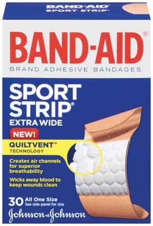 Johnson & johnson band aid extra wide bandage.