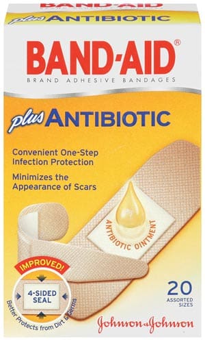 Johnson & johnson band aid plus antibacterial bandage.