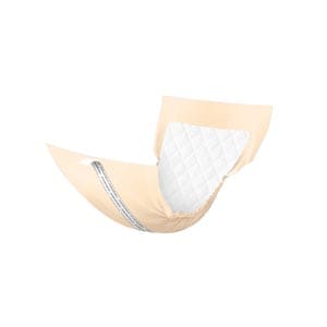 A beige cloth diaper on a white background.