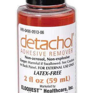 A bottle of detachol adhesive remover.