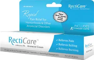 Reccare pain relief cream in a box.