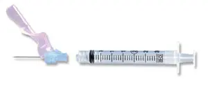 A syringe with a needle attached to it.