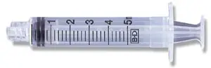 A clear syringe on a white background.