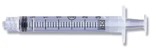 A clear syringe on a white background.