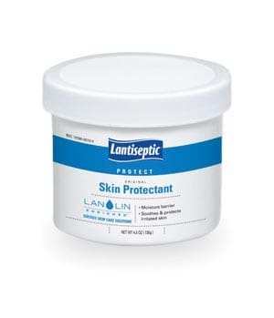 A jar of skin preservative on a white background.