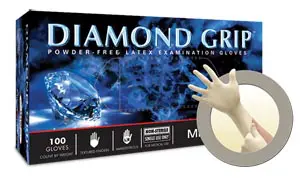 Diamond grip powdered nitrile gloves.