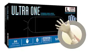 Ultra one nitrile gloves in a box.