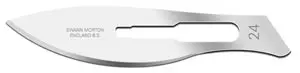 An image of a knife blade on a white background.