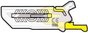 A picture of a yellow and white connector with a yellow handle.