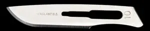 An image of a knife blade on a black background.