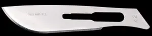 A knife blade on a black background.