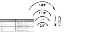 A diagram showing the measurements for a pair of ear piercings.