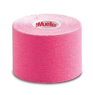 A roll of pink tape with the word muller on it.