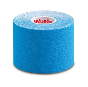 A roll of blue tape on a white background.