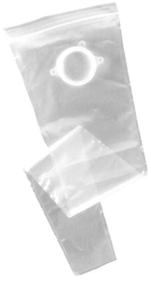 A clear plastic bag on a white background.