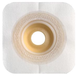 An image of a white bandage with a hole in it.