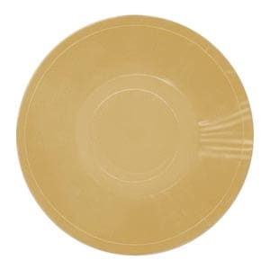 A tan plate on a white background.