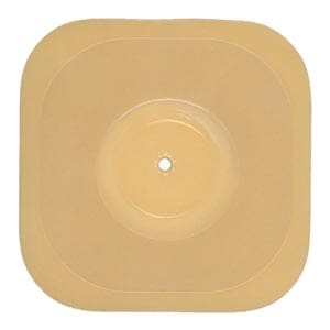 A beige plastic plate on a white background.