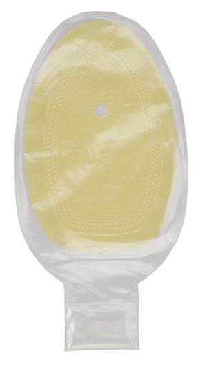 A yellow plastic bag with a yellow lid.