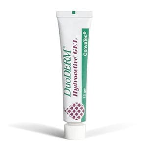 A tube of droberry gel on a white background.