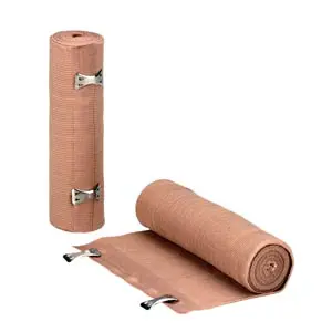 Two rolls of brown bandages on a white background.