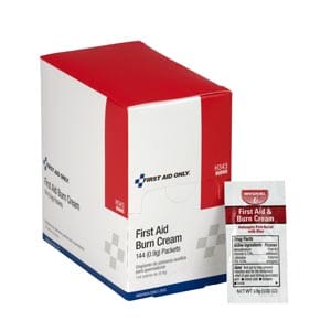 A box of first aid cream on a white background.