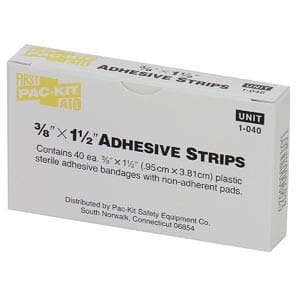 A package of adhesive strips on a white background.