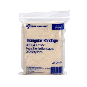 Triangular bandage in a package.