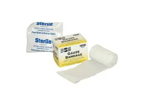 A package of sterile bandages and a package of bandages.