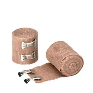 A pair of brown bandages on a white background.