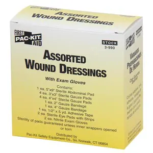 A box of wound dressings.