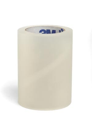 A roll of clear tape on a white background.