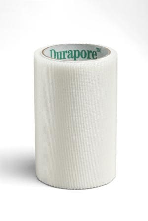 A roll of durapore tape on a white background.