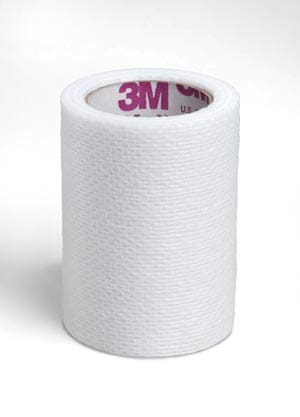 A roll of 3m medical tape on a white surface.