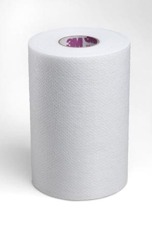 A roll of white tissue paper on a white background.