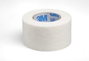 A roll of white tape on a white background.