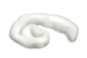 A piece of white wool on a white background.