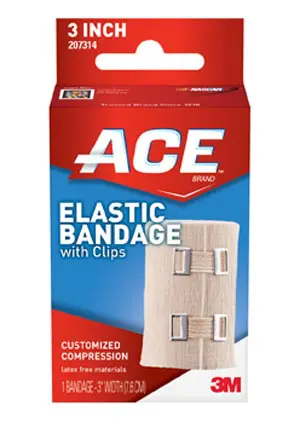 Ace elastic bandage with clips.