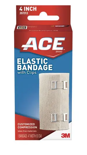 Ace elastic bandage with clips.