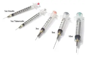 A group of syringes with different types of injections.