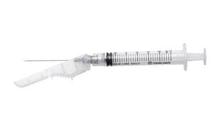 A syringe on a white background.