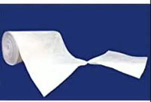 A roll of white tissue paper on a blue background.