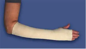 A person's arm with a sleeve on it.