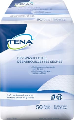 Tena dry washcloths.