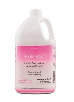 A bottle of liquid extraction system cleaner