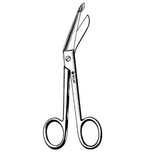 A pair of scissors on a white background.