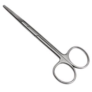 A pair of scissors on a white background.