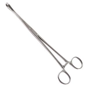 A pair of surgical scissors on a white background.