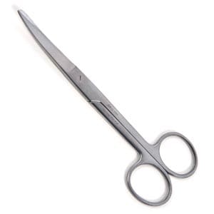 A pair of scissors on a white background.