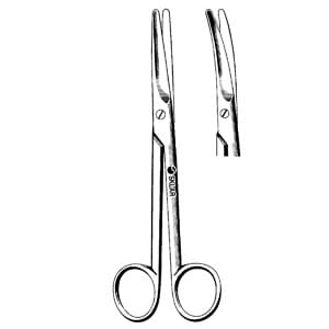 A pair of scissors on a white background.